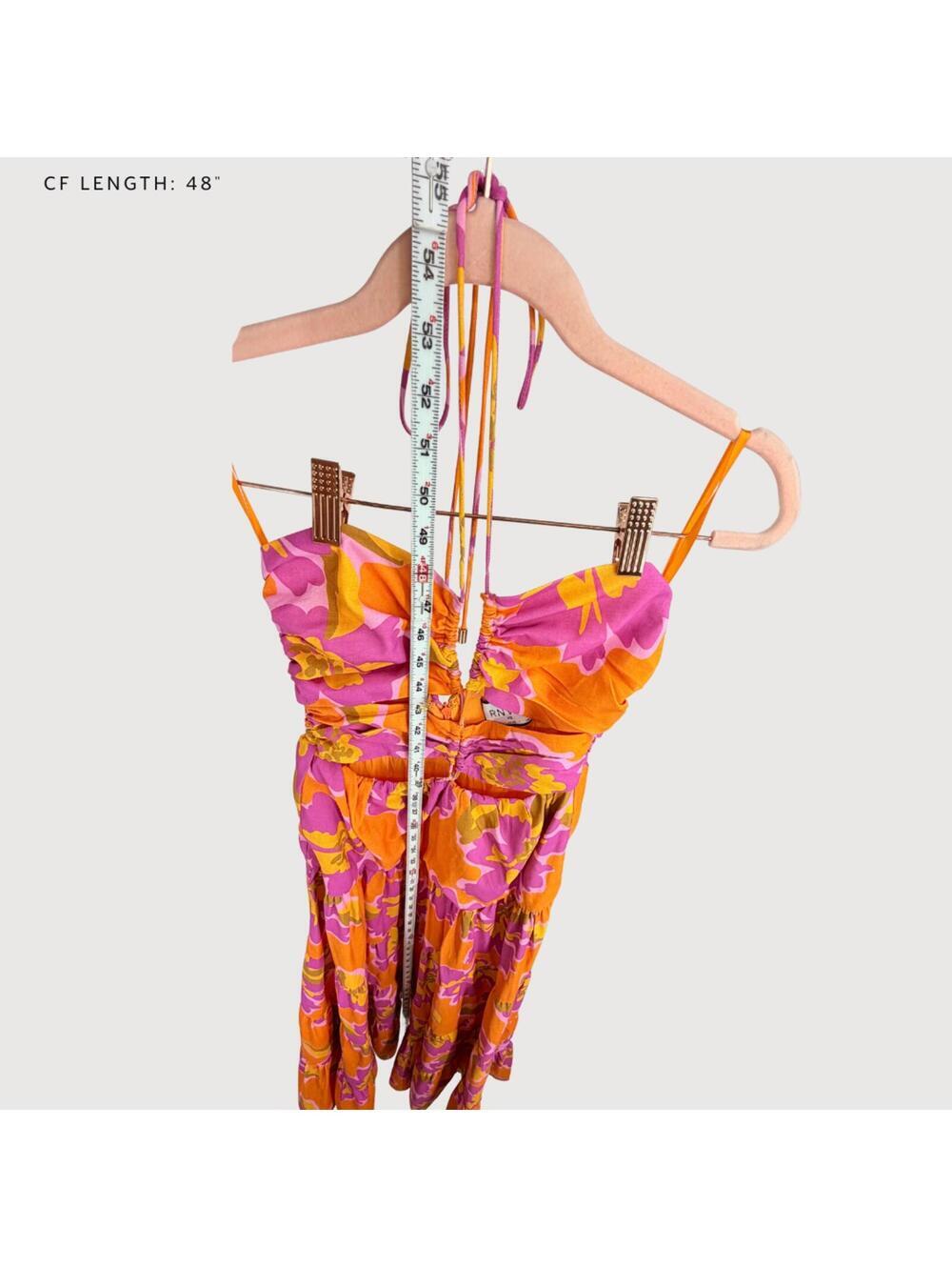 RNWY Runaway Orchid Floral Cutout Maxi Dress XS - Picture 6 of 9